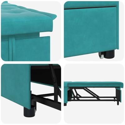 Slaapbank Turquoise 67 x 194 x 38 cm Fluweel