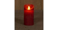 Kaars wax rustiek bewegende vlam 7,5x15 cm bordeaux b.o. Anna's Collection - Annas collection - thumbnail