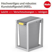 Hailo ProfiLine Öko XL 9352020 Afvalscheidingssysteem 35 l Kunststof (b x h x d) 350 x 570 x 415 mm Grijs 1 stuk(s) - thumbnail
