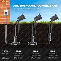 Set van 6 Sydney Smart prikspots - RGBWW - Wifi + Bluetooth - 5,5 Watt 345 lumen - IP65 Waterdicht - 1,5m netsnoer - Bestuurbaar via app - Google Home, Amazon Alexa en Siri - Zwart - Tuinspots - thumbnail