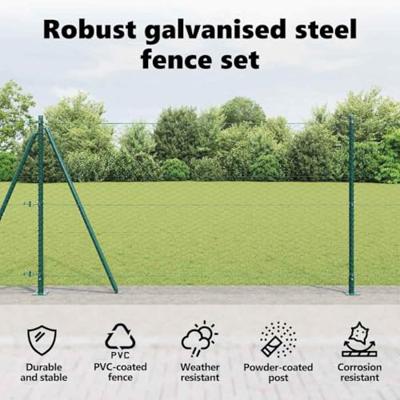 VidaXL Afrasteringspaal groen 10 x 1,2 m (36 mm gaas) staal en pvc