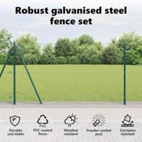 VidaXL Afrasteringspaal groen 10 x 1,2 m (36 mm gaas) staal en pvc - thumbnail