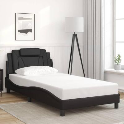 Bedframe "Viana" zonder matras kunstleer zwart 100x203 cm