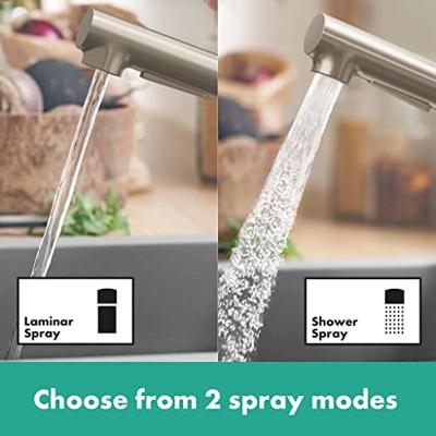 Hansgrohe Zesis M33 ééngreeps keukenkraan 150 met metalen uittrekbare vuistdouche, 2jet, rvs look