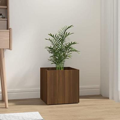 VidaXL Plantenbak 40x40x40 cm bewerkt hout bruineiken VidaXL Plantenbak 40x40x40 cm bewerkt hout bruineiken