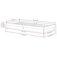 Bedframe massief hout wit 90x190 cm - thumbnail