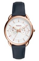 Fossil Heren Tailor ES4260 Rosegoud leer Japans quartz modehorloge - thumbnail
