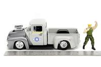 JADA TOYS Street Fighter 1956 Ford pick-up met Guile figuur Kant-en-klaar model Personenauto (model) - thumbnail