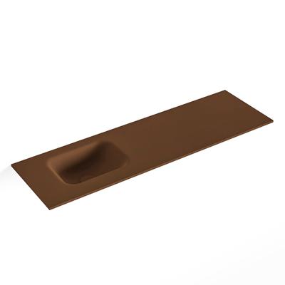 MONDIAZ LEX Rust solid surface inleg wastafel voor toiletmeubel 100cm. Positie wasbak links