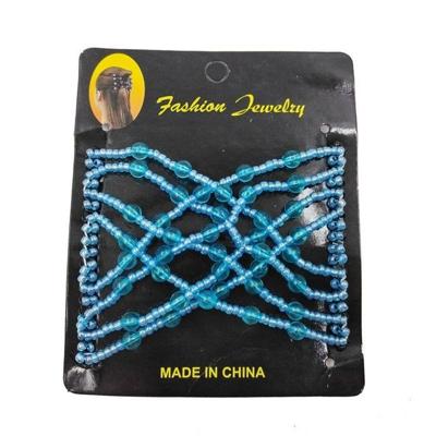 3 STKS vrouw elastische magie DIY Vintage hoofdband mode haar Maker Bun haren kammen metalen haarspelden haaraccessoires (blauw)