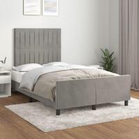 Bedframe zonder matras 120x190 cm fluweel lichtgrijs - thumbnail