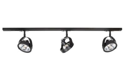 Highlight 1-fase railset 100cmMalta zwart met 3 spots - S7003.01
