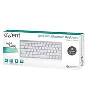 Ewent EW3161 Bluetooth-toetsenbord, Spaans (QWERTY), draadloos toetsenbord voor iPhone, iOS, iPad, Samsung, Huawei, Android, Windows, wit - thumbnail