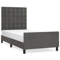 Bedframe zonder matras 90x190 cm fluweel donkergrijs - thumbnail