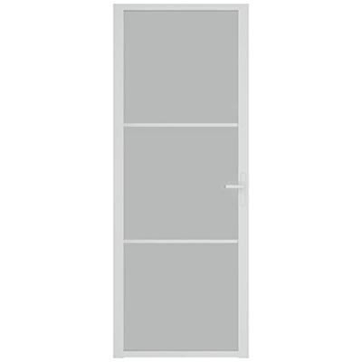 Binnendeur 76x201,5 cm matglas en aluminium wit