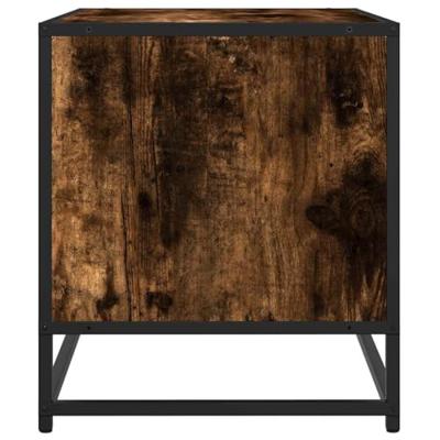 Tv-meubel 61x40x46 cm bewerkt hout metaal gerookt eikenkleurig