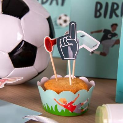 Fantastic Voetbal Cupcake Decoratie Set (6st)