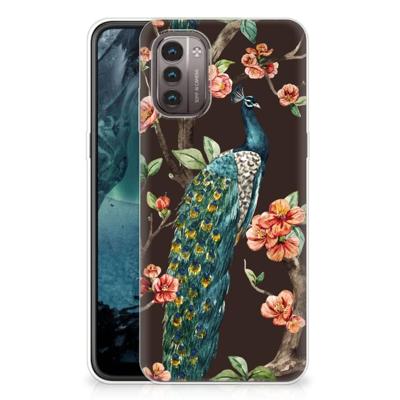 Nokia G21 | G11 | TPU Hoesje | Pauw met Bloemen