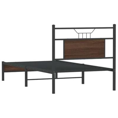 Bedframe zonder matras bewerkt hout bruin eikenkleur 90x190 cm Bedframe zonder matras bewerkt hout bruin eikenkleur 90x190 cm
