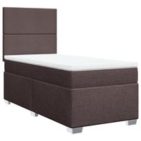 Boxspring met matras stof donkerbruin 140x200 cm - thumbnail