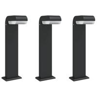 Buitenlampen staand 3 st 50 cm gegoten aluminium zwart - thumbnail