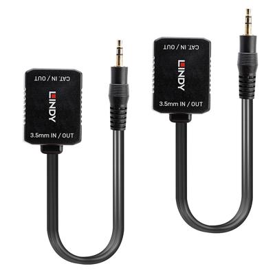 LINDY 70450 Audio-extender Audio, stereo (3.5 mm jackplug) Via netwerkkabel RJ45 100 m