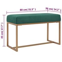 Bankje 80 cm fluweel groen - thumbnail