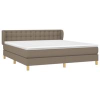 Boxspring met matras stof taupe 200x200 cm - thumbnail