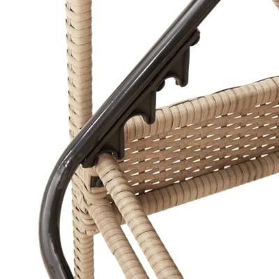 Ligbed met kussen 63x200x81 cm poly rattan beige - thumbnail