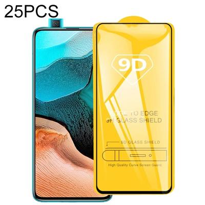 Voor Xiaomi Redmi K30 Pro 25 PCS 9D Full Glue Full Screen Tempered Glass Film