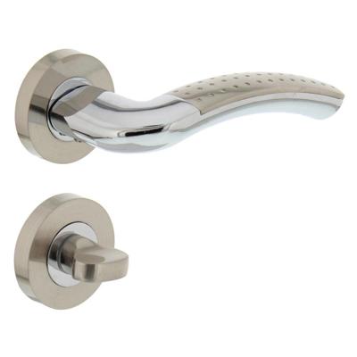 Deurkruk 1688 Sharon op rond rozet 7mm nokken met WC8mm chroom/nikkel mat