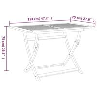 Tuintafel inklapbaar 120x70x75 cm massief acaciahout - thumbnail