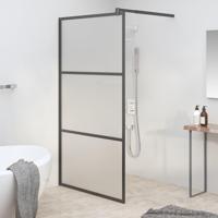 VidaXL Inloopdouchewand 100x195 cm mat esg-glas zwart - thumbnail