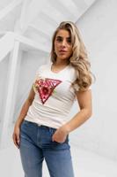 Guess Triangle Beads T-Shirt Dames Wit - Maat XS - Kleur: WitRoze | Soccerfanshop - thumbnail