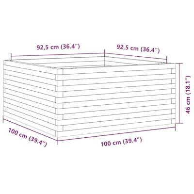 Plantenbak 100x100x46 cm massief douglashout