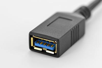Digitus USB 3.2 Gen 1 (USB 3.0) Adapter [1x USB 3.2 Gen 1 bus A (USB 3.0) - 1x USB 3.2 Gen 1 stekker C (USB 3.0)] AK-300315-001-S 0.15 m Rond, Stekker past op
