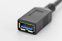 Digitus USB 3.2 Gen 1 (USB 3.0) Adapter [1x USB 3.2 Gen 1 bus A (USB 3.0) - 1x USB 3.2 Gen 1 stekker C (USB 3.0)] AK-300315-001-S 0.15 m Rond, Stekker past op - thumbnail