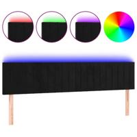 Hoofdbord LED 180x5x78/88 cm fluweel zwart - thumbnail