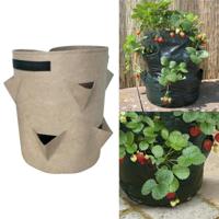 6 zakken 26L/7 gallon niet-geweven vilt aardbei plant tas grootte: 30X35cm (bruin) - thumbnail