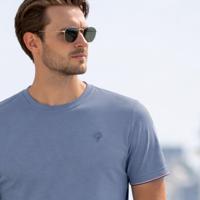 Heren T-shirt Dronten | Jeansblauw - thumbnail