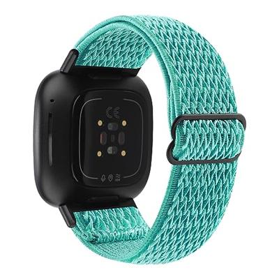 Fitbit Versa 3/4 & Sense 1/2 Nylon loop bandje - Mintgroen Fitbit Versa 3/4 & Sense 1/2 Nylon loop bandje - Mintgroen