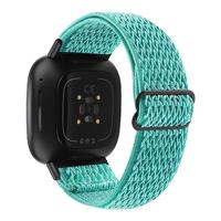 Fitbit Versa 3/4 & Sense 1/2 Nylon loop bandje - Mintgroen - thumbnail
