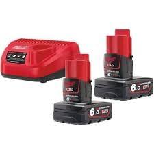 Milwaukee M12 NRG-602 Accu Starterset 12V 2x 6.0Ah Accu en Lader - 4933451903 - thumbnail