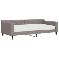 Slaapbank met matras 100x200 cm stof taupe - thumbnail