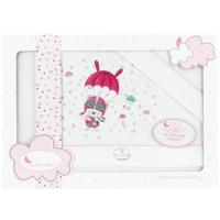 Interbaby bedtextiel parachute 80 x 40 cm katoen roze 3-delig - thumbnail