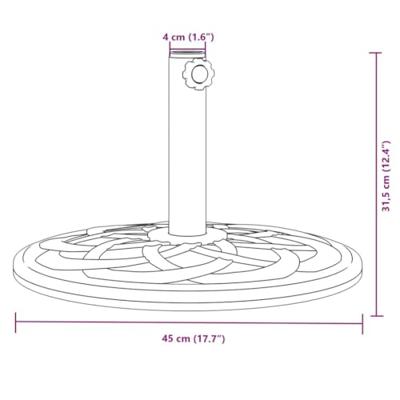 VidaXL Parasolvoet voor stok van ø38 / 48 mm 12 kg rond