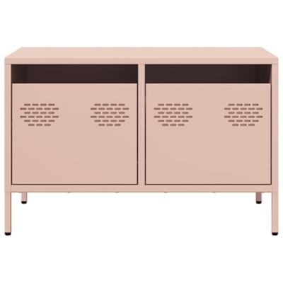 Tv-meubel 68x39x43,5 cm koudgewalst staal roze