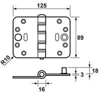 AXA Veiligheidsscharnier Smart Easyfix SKG3 125X89X3 Zwart - thumbnail