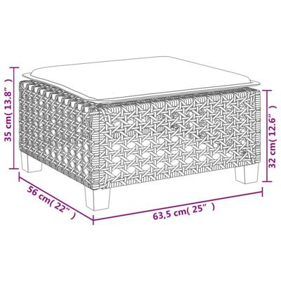 5-delige Loungeset met kussens poly rattan zwart - thumbnail