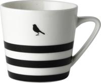 Dutch Rose Loft Zwart-Wit Koffiemok Grafische Streep 20 cl - thumbnail